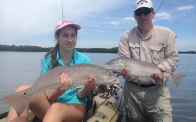 Matt and Miranda got on the redfish action! 4/5/14