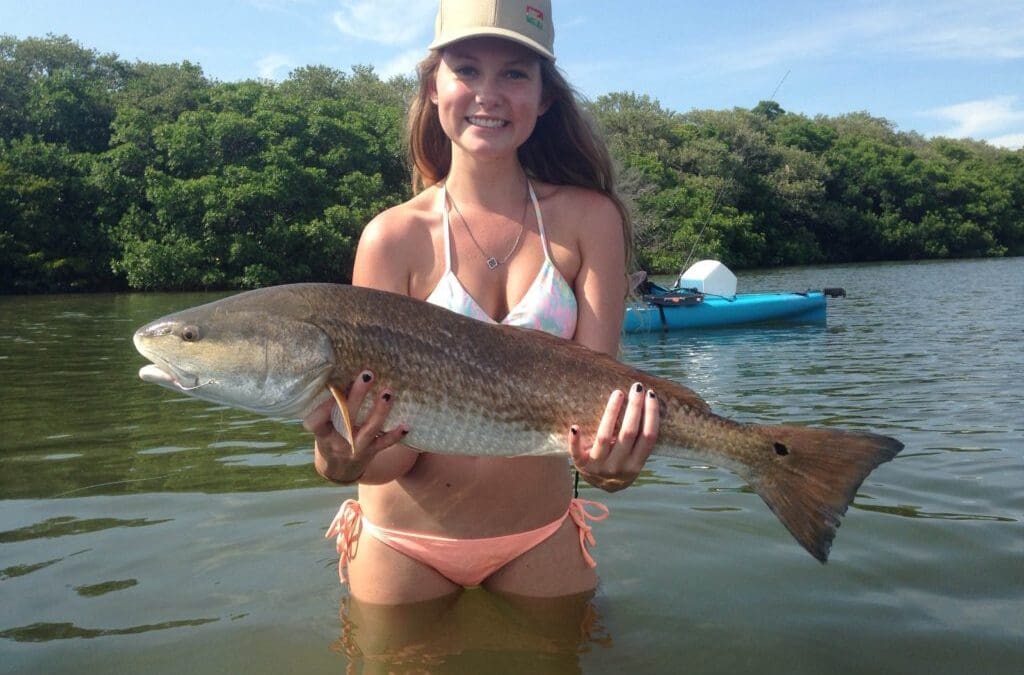 July 2 Evening trip with Amanda more over slot redfish action