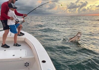 a child fishing for tarpon